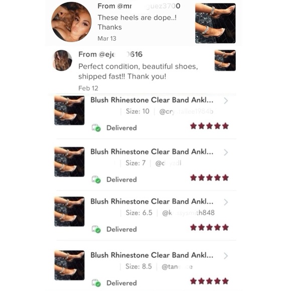 Blush Rhinestone Clear Band Ankle Strap Heel - Picture 7 of 8